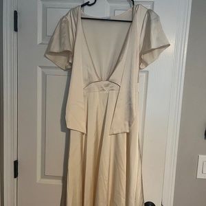 Baltic Born- Poppy Satin Midi Dress Ivory